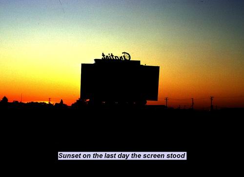 Gratiot Drive-In Theatre - Screen In Sunset Courtesy Alan Finch (newer photo)